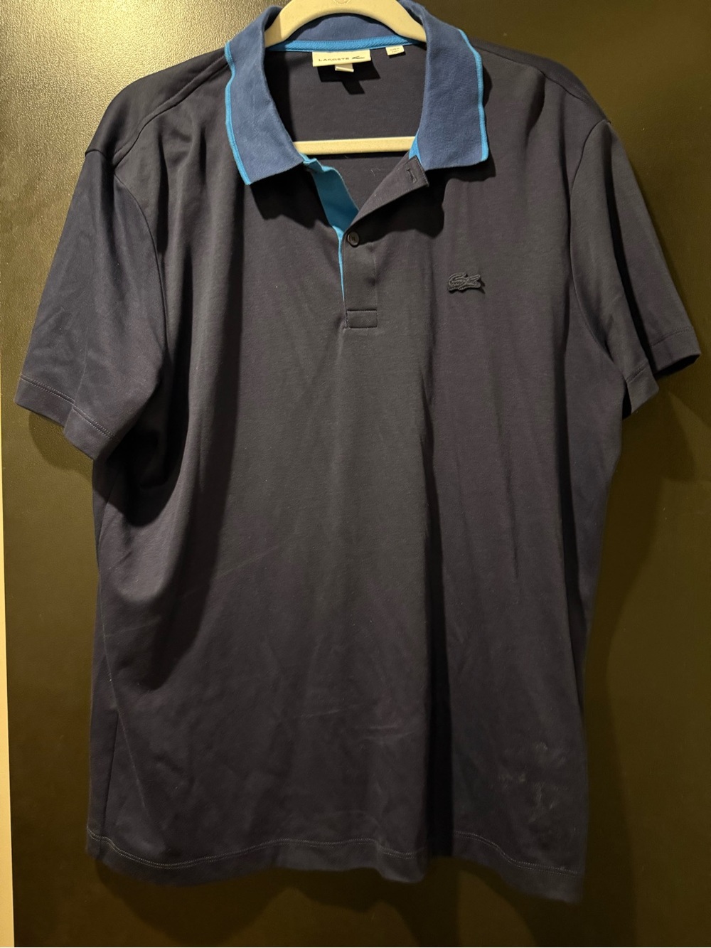 Lacoste Navy Polo with Contrasting Collar